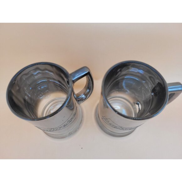 2 Vintage Mercury Glass Budweiser Beer Mugs Ombre affect - Picture 2 of 4